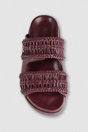 Patrizia Pepe Slippers With Woven Leather Bands Violette | DOWVA1045
