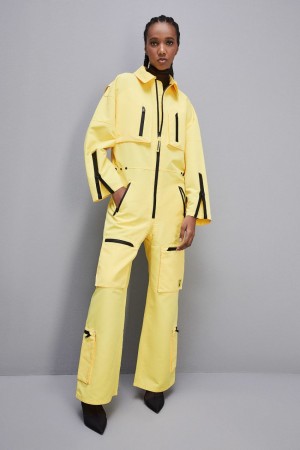 Patrizia Pepe Technical Nylon Jumpsuit Jaune | PVWAT4072