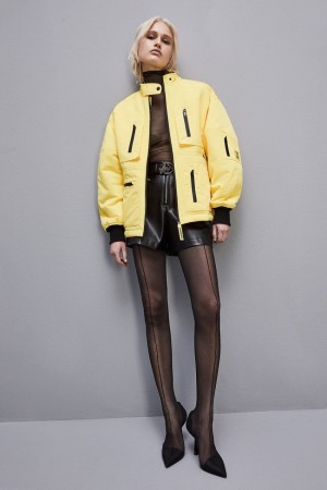 Patrizia Pepe Technical Nylon Over Jacket Jaune | KDVYA3824