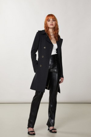 Patrizia Pepe Trench Noir | YMCDJ8012