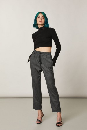 Patrizia Pepe Viscose Ankle Pants Noir | AHZCW2716