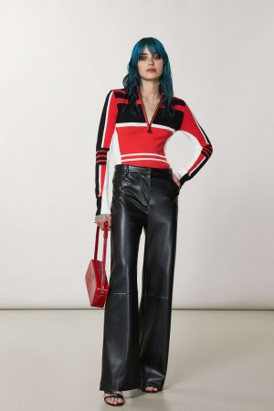 Patrizia Pepe Viscose Biker Sweater Noir | YCRGX2736