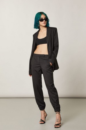Patrizia Pepe Viscose Jogging Pants Noir | JVAXF5641