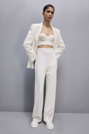 Patrizia Pepe Viscose Palazzo Pants Blanche | JLKXH3729