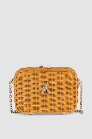 Patrizia Pepe Wicker Shoulder Bag Blanche | CLEIO0192