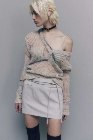 Patrizia Pepe Wool Blend Mesh Sweater Multicolore | KPSEJ6148