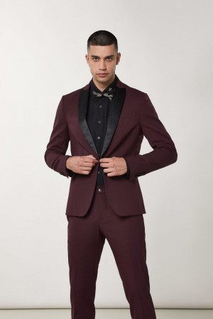 Patrizia Pepe Wool Blend Tuxedo Jacket Violette | LOSQE1936